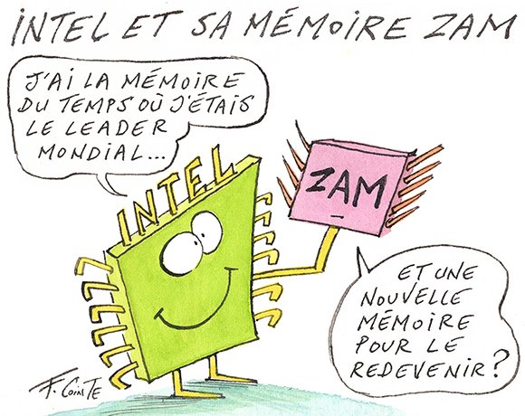 Dessin: Mémoires ZAM : le projet d’Intel pour remplacer la HBM des puces IA